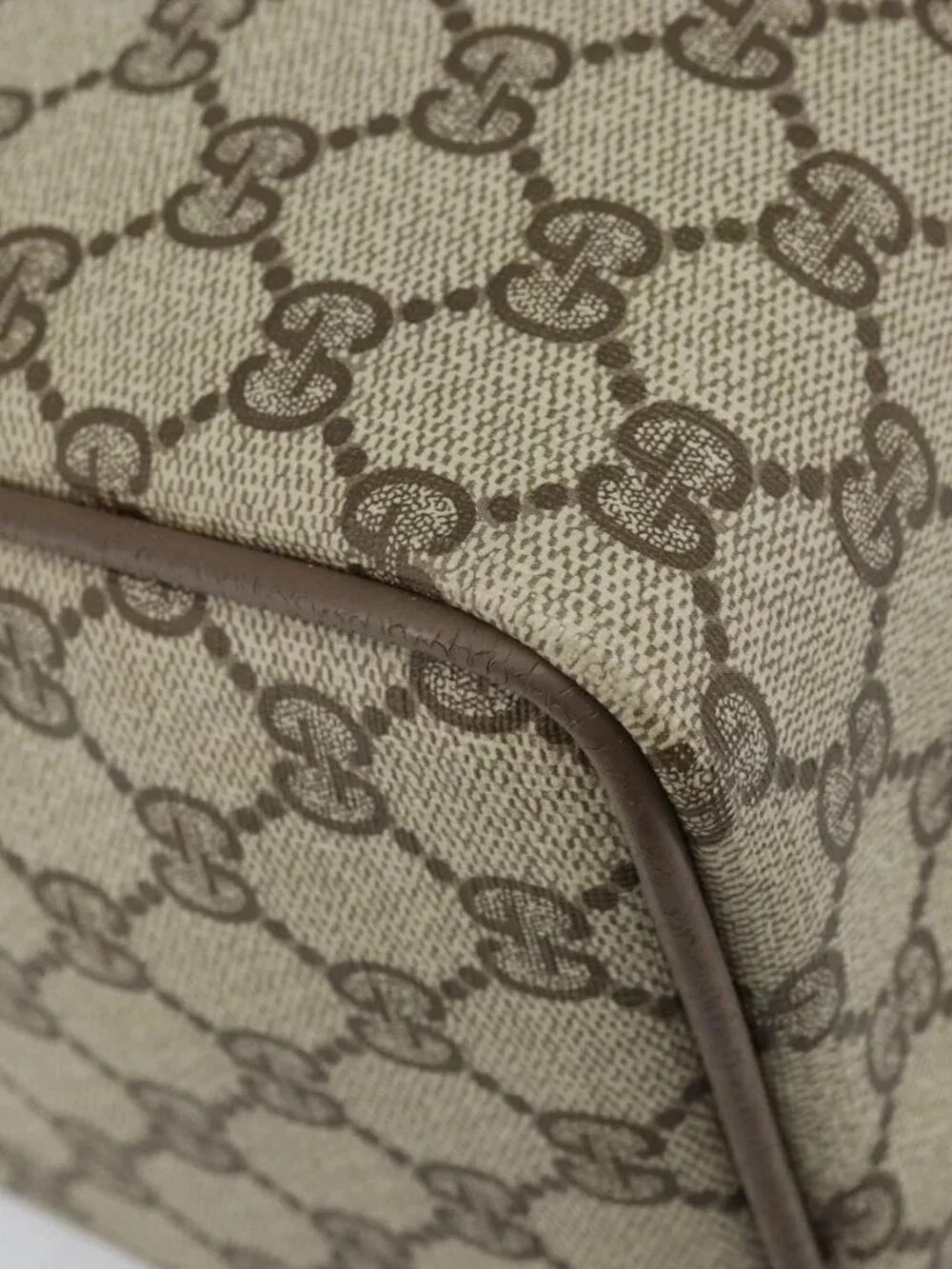 GUCCI GG Supreme Web Sherry Line Boston Bag PVC Beige Gold 24 02 007 Auth ka2825 - Picture 5 of 16